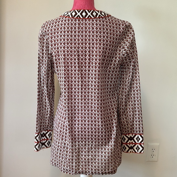 Tory Burch Embroidered Tunic Top Size 8 - Picture 10 of 15